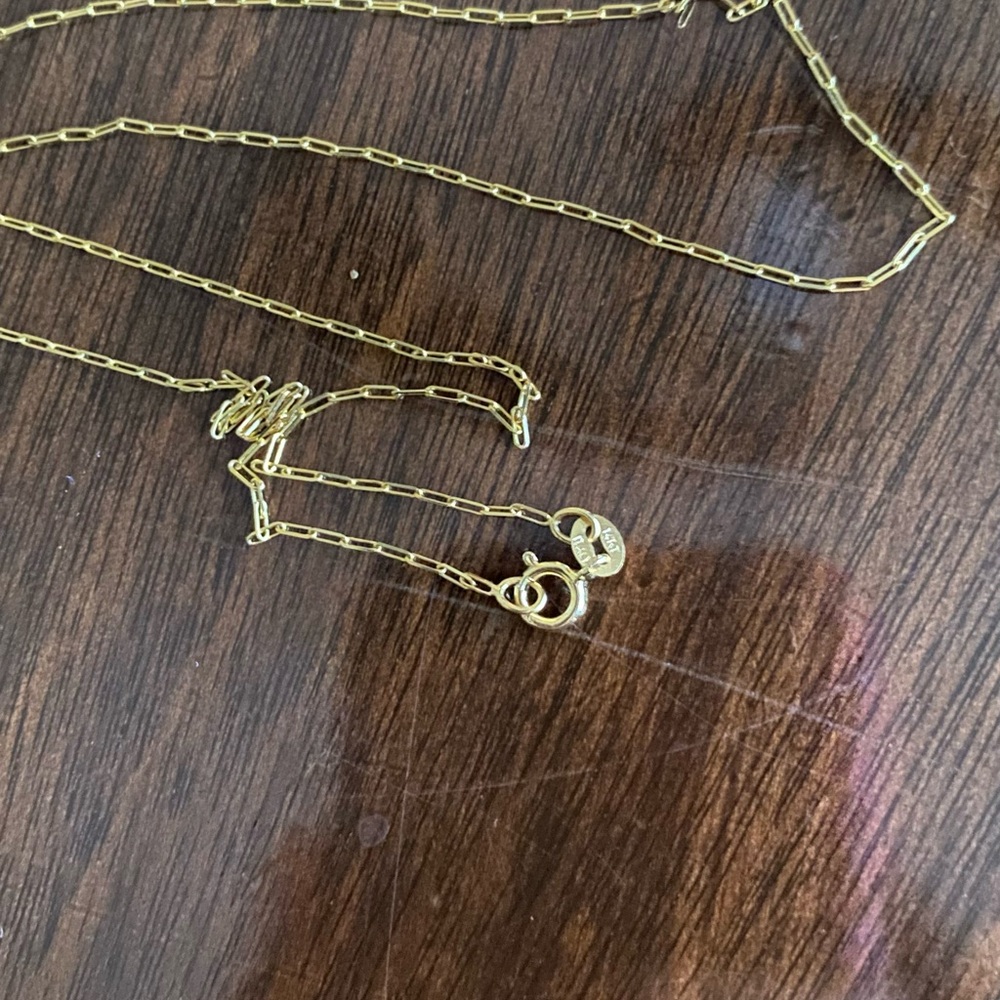 14k Gold paperclip style chain Necklace 1.6g, 20 in - Picture 8 of 9